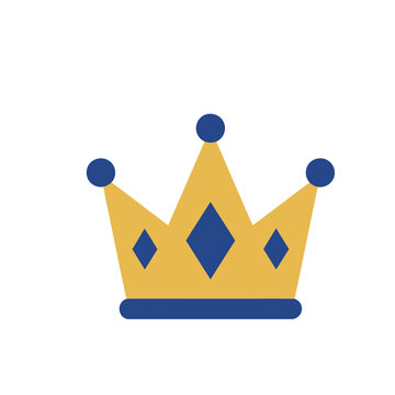 Stylized crown icon with blue accents