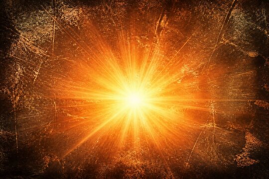 Central bright light burst against textured dark background