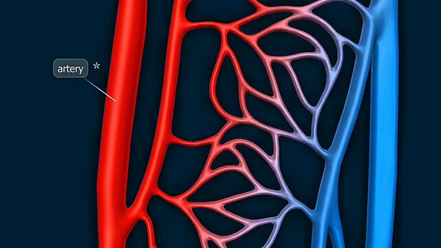 Blood flows from arteries through capillaries and returns through veins during systemic circulation.