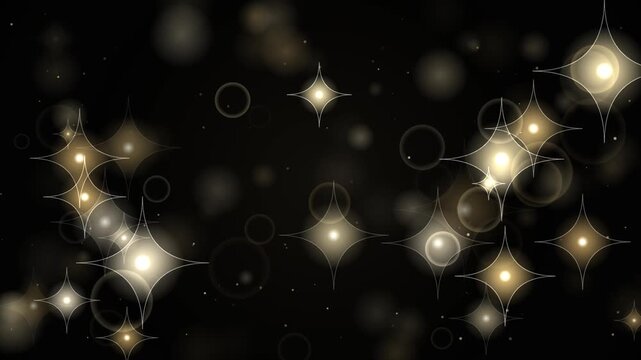 Abstract Cinematic Golden Bokeh & Stellar Flare Loop Seamless Loop ...