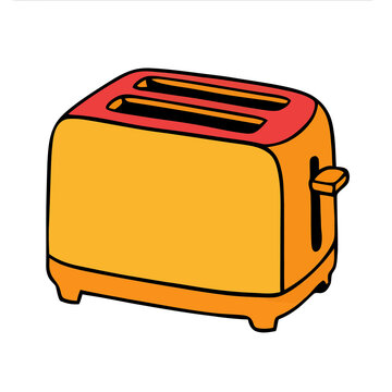 Orange and red toaster illustration