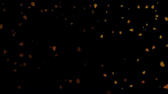 falling autumn leaves in a whirlwind cyclone vortex of rustic brown leaf fall leaves blowing around around in a mass swarm of hundreds of dead leaves 4K animation with transparent alpha channel
