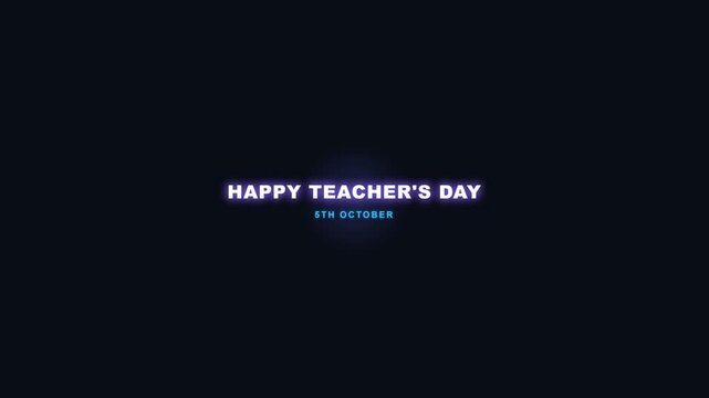 5th October World Teachers' Day Status | Neon Glowing Wishes Video 2026