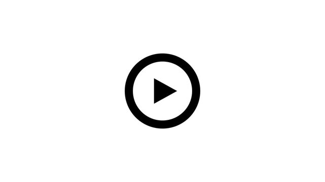 Minimalist loading spinner and play button icon animation for digital interfaces