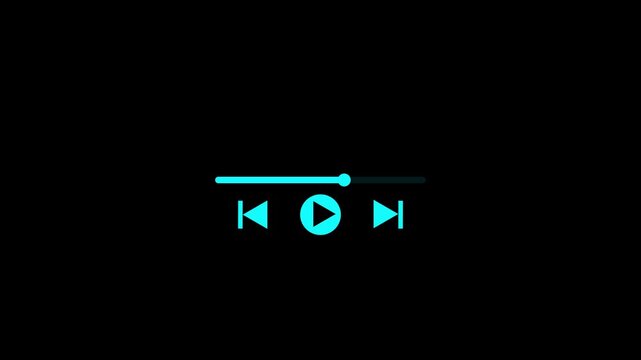Minimalist media player interface with progress bar animation