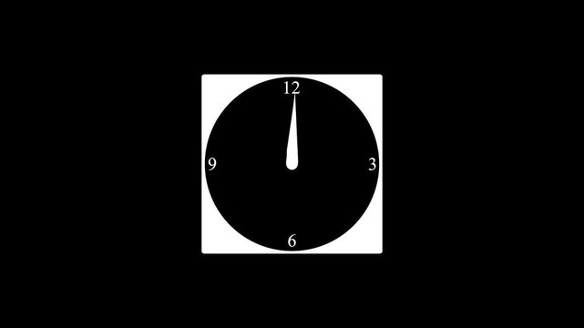 Minimalist analog clock face moving fast in time lapse