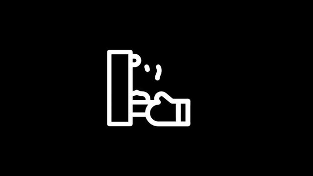 Animated icon of a hand pressing a button on a vending machine
