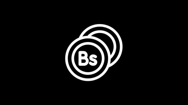 Abstract white circular shapes with BS letters on a black background