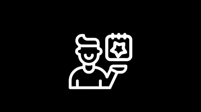 Person holding a ticket or badge with a star symbol