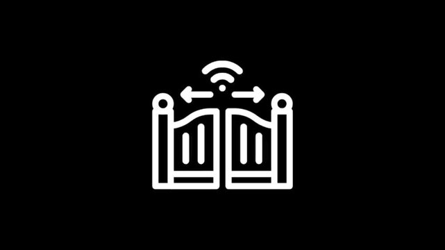 Smart gate opening and closing with wireless signal and directional arrows