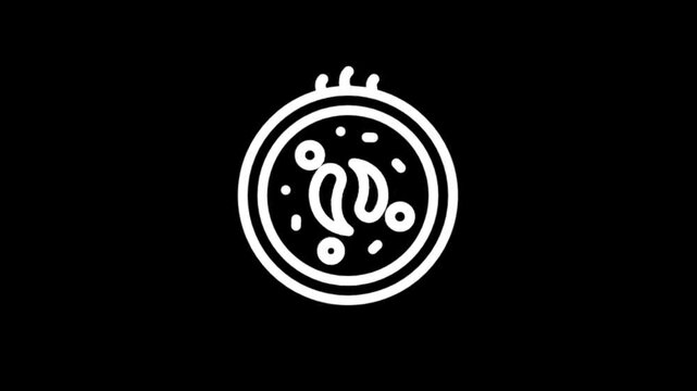 Animated icon of a spinning compass or clock face with abstract elements