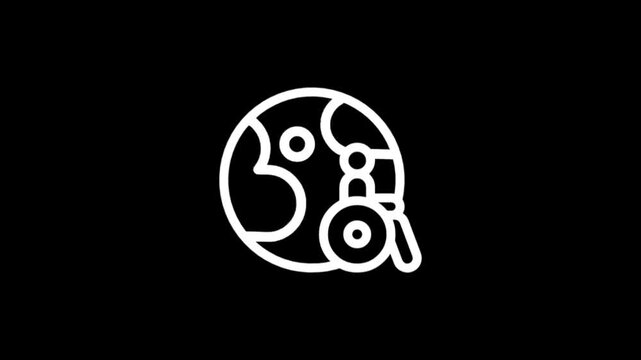 Abstract white icon of a person in a wheelchair on a black background