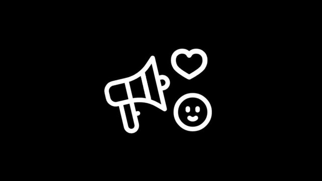 Iconic representation of social media engagement and feedback with icons