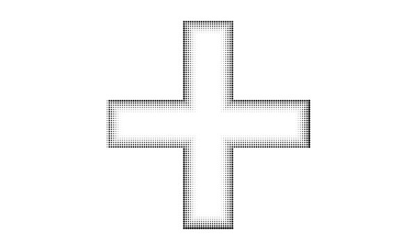 Pixel Art Plus Symbol Made From Small Dots Design