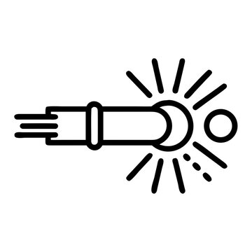 Fast moving particle collision icon showing physical impact sign.