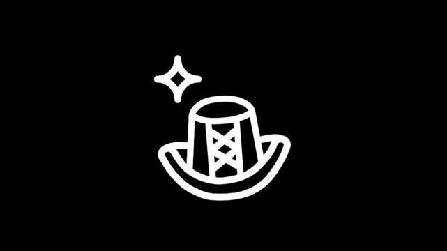 Sparkling top hat icons with a vintage feel on a black background