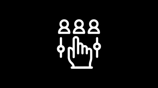 Interactive user selection process with hand cursor choosing options