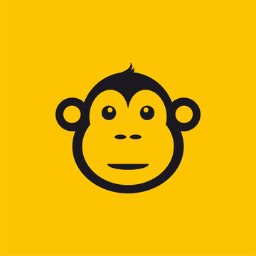 cute monkey face vector icon ...