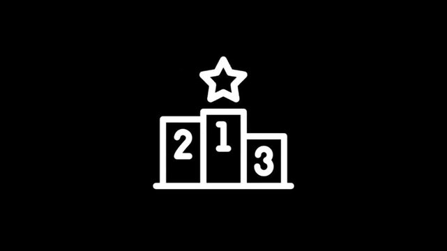 Podium with star and numbers 1 2 3 for first second third place