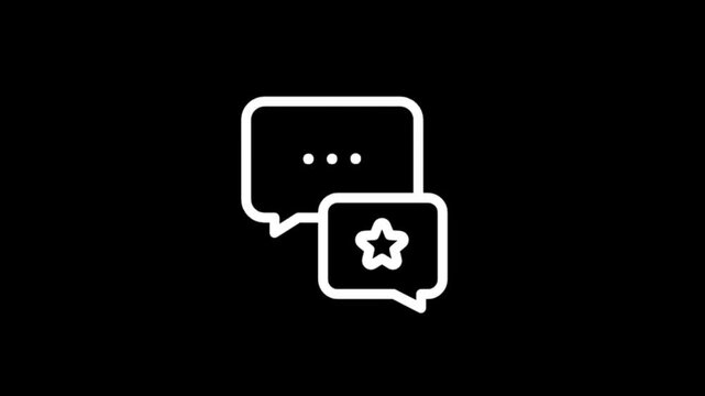 Animated speech bubbles with star icon for feedback and communication