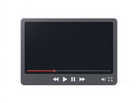 Digital video player interface isolated on white background