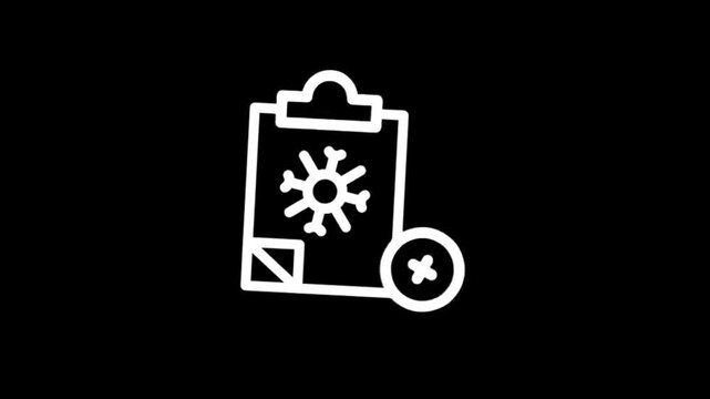 Clipboard with snowflake and cancel icon animation