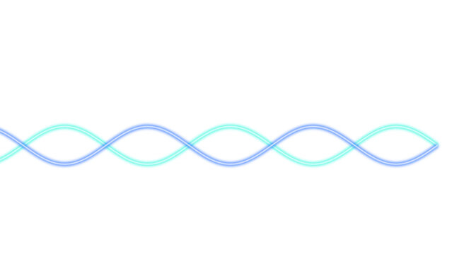 Abstract blue and cyan glowing sine wave lines on a white background