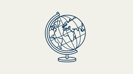 Obraz premium Globe model stands as a classic educational tool with a detailed world map outline to symbolize geography and international studies within a clean and bright studio environment for professional use.