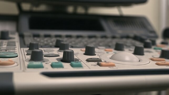 Clinic ultrasound machine, close-up view