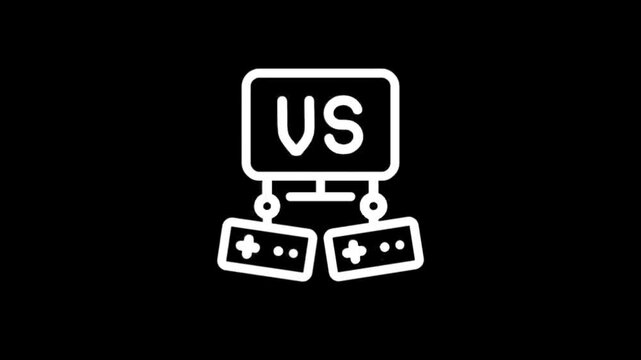 Video game competition icons with controllers and VS screen