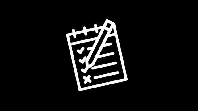 Checklist and pencil icon animation for planning and task management