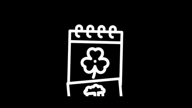 Animated shamrock calendar icons for St. Patrick's Day celebrations and Irish themes
