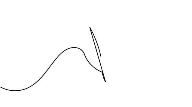 Animated of ecological leaf icon sign continuous one line drawing on white background minimalist single art collection of vegan label and safety environmental concept symbol animation
