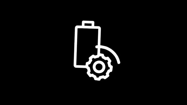 Battery icon with gear symbol representing power settings and optimization