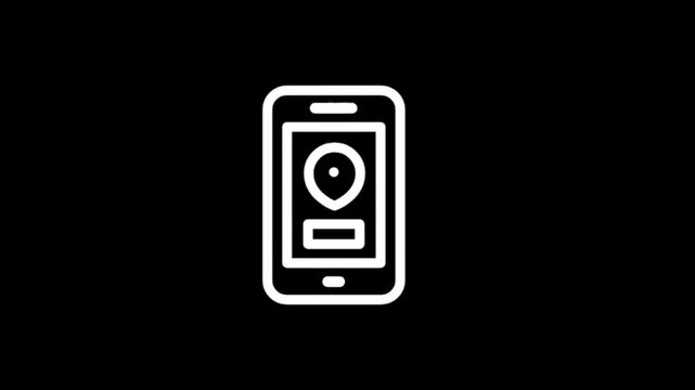 Mobile phone displaying security camera feed with location pin icon