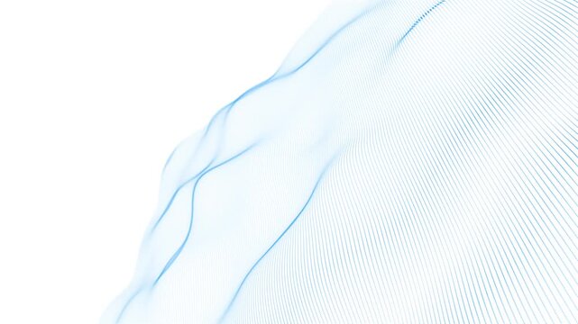 abstract blue smoke 3D wave structure on white background