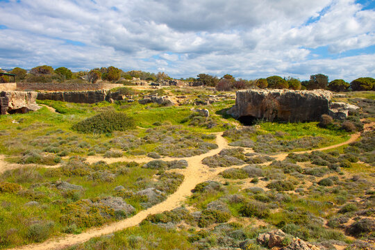 Archaeological site of the Tombs of the Kings, Pafos city, Cyprus island