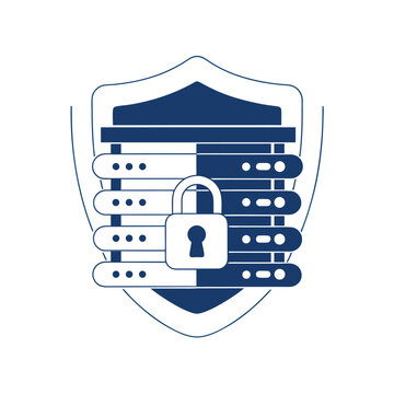 Secure Server Data Protection and Cybersecurity Icon
