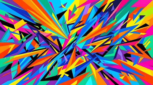 Energetic colorful abstract geometric background vector graphic