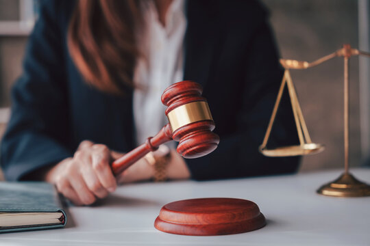 Justice and Legal System Concept with Gavel Scales of Justice As