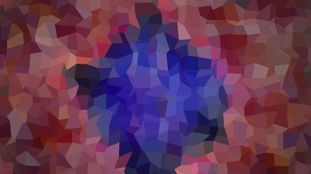 Polygonal hues shift in slow, abstract motion. Reds deepen, blues pulse beneath warm gradients
