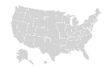 Fototapeta premium USA Map Halftone Icon Vector Illustration. Grey Dot Pattern Silhouette Of United States With State Borders Isolated On White Background. Vintage Retro Style Geography Symbol.