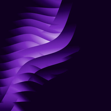 Abstract purple wavy background with flowing layers