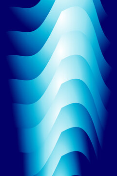 Abstract blue wavy background with gradient layers