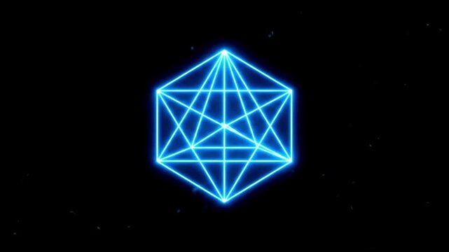 Abstract Blue Vector Background with Geometric Triangles, Crystal Shapes, Diamond Patterns, 3D Cubes and Futuristic Technology Design Elements