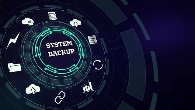 Automating disaster recovery and enterprise cloud storage using an interactive system backup HUD interface display