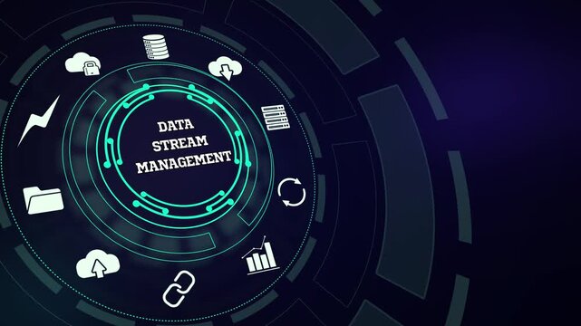 Optimizing data routing protocols through a futuristic data stream management interface backdrop