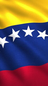 Realistic waving venezuela flag background