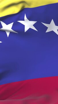Realistic waving Venezuelan flag with stars and realistic colors and center stars version