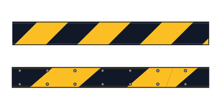 Yellow Black Diagonal Warning Stripe Tape Pattern, Safety Caution Hazard Border and Construction Barrier Vector Design